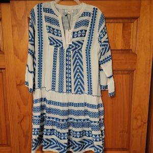 THML Bell Sleeve Embroidered Dress